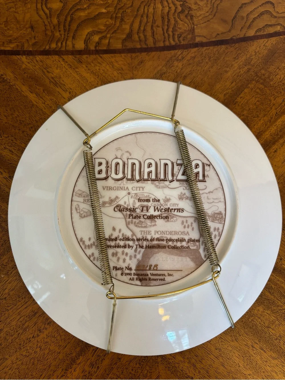 Bonanza Classic TV Westerns Porcelain Collector Plate The Hamilton 1990